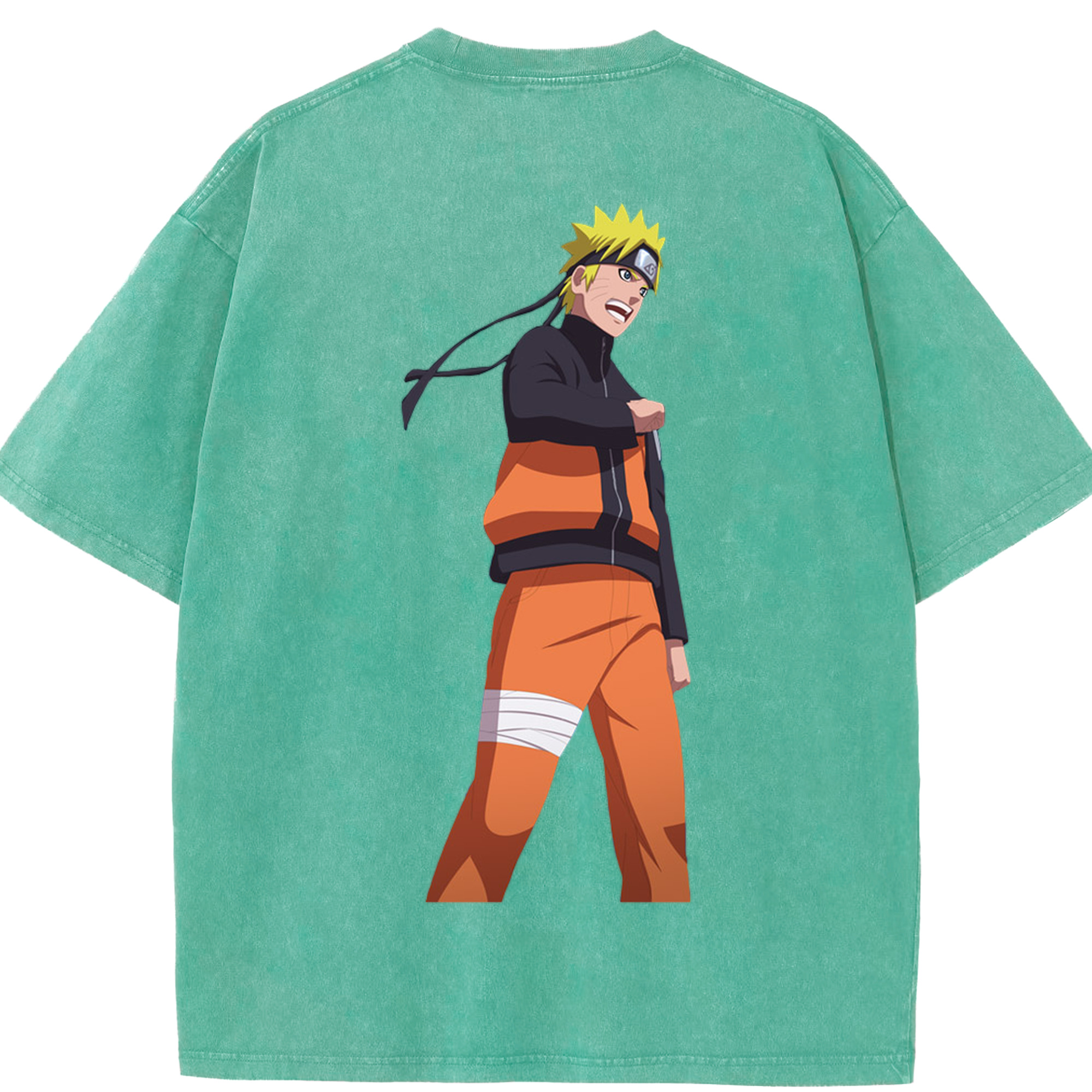 （画像用） NARUTO -ナルト- うずまき ナルト Uzumaki Naruto 綿100% ヴィンテージ風 半袖Tシャツ（背面プリント）
